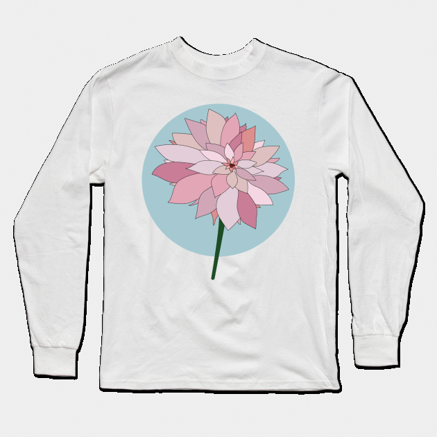 Pink Dahlia Long Sleeve T-Shirt by Lilbelstudios 